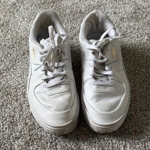 Puma Sneakers, White with Gold Accents